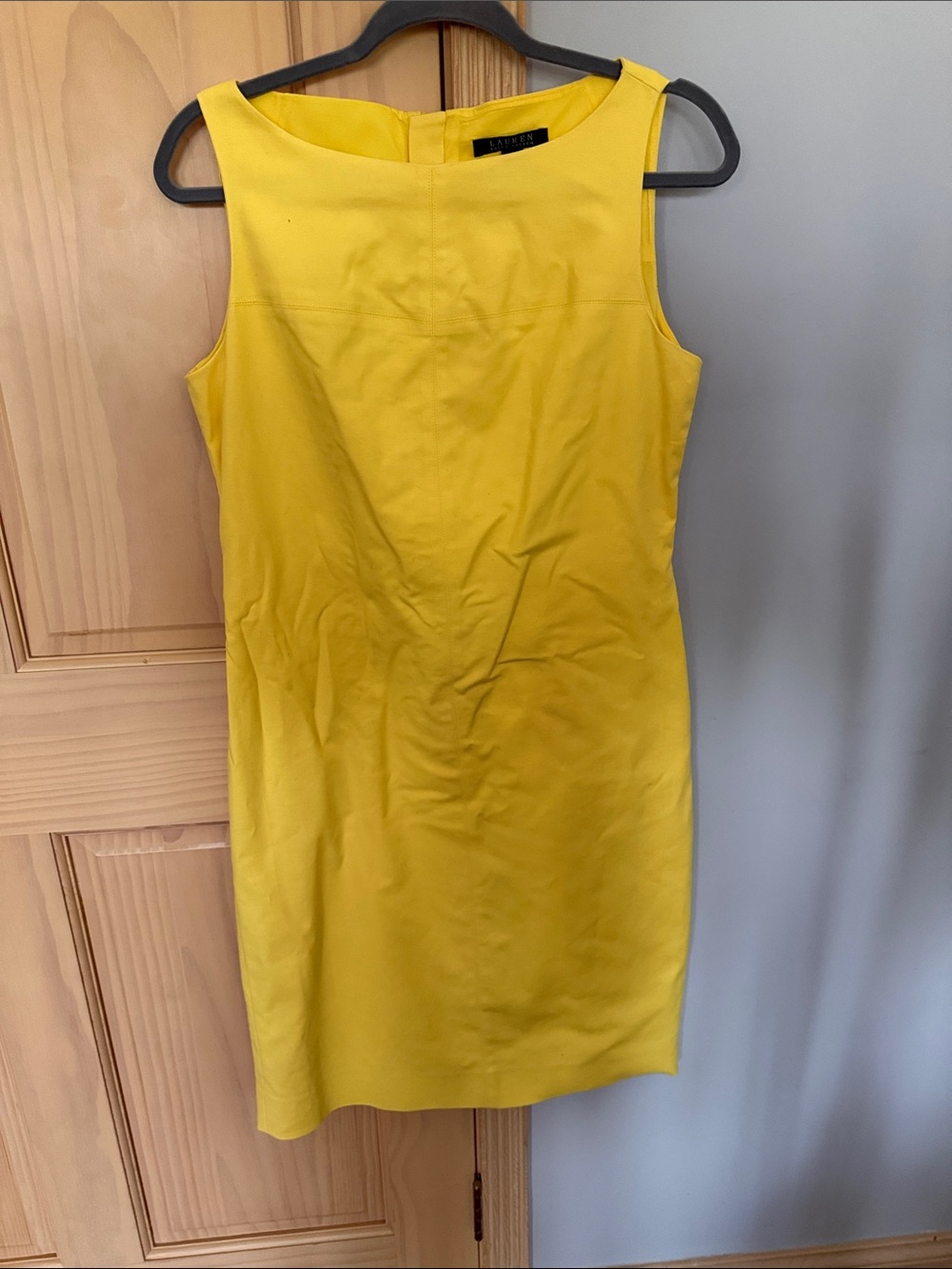 Lauren Ralph Lauren Yellow Sleeveless Sheath Dress Size 8